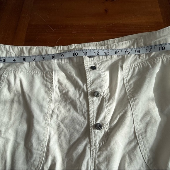 Sundance Size 16 Women’s Eyelet Pocket Cotton Pants White Beachy. Button Front - Picture 5 of 8
